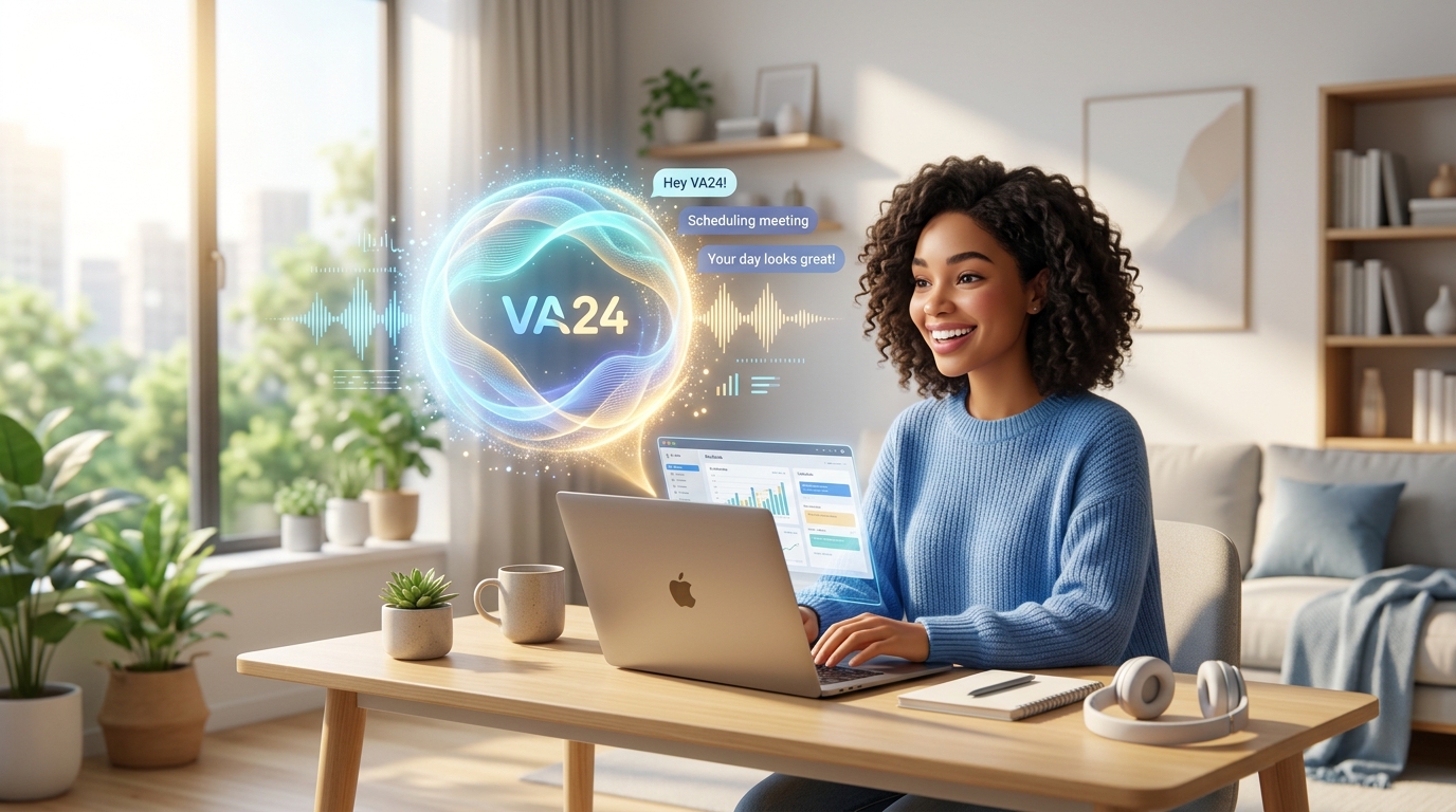 VA24 AIパートナーが明るく寄り添う様子