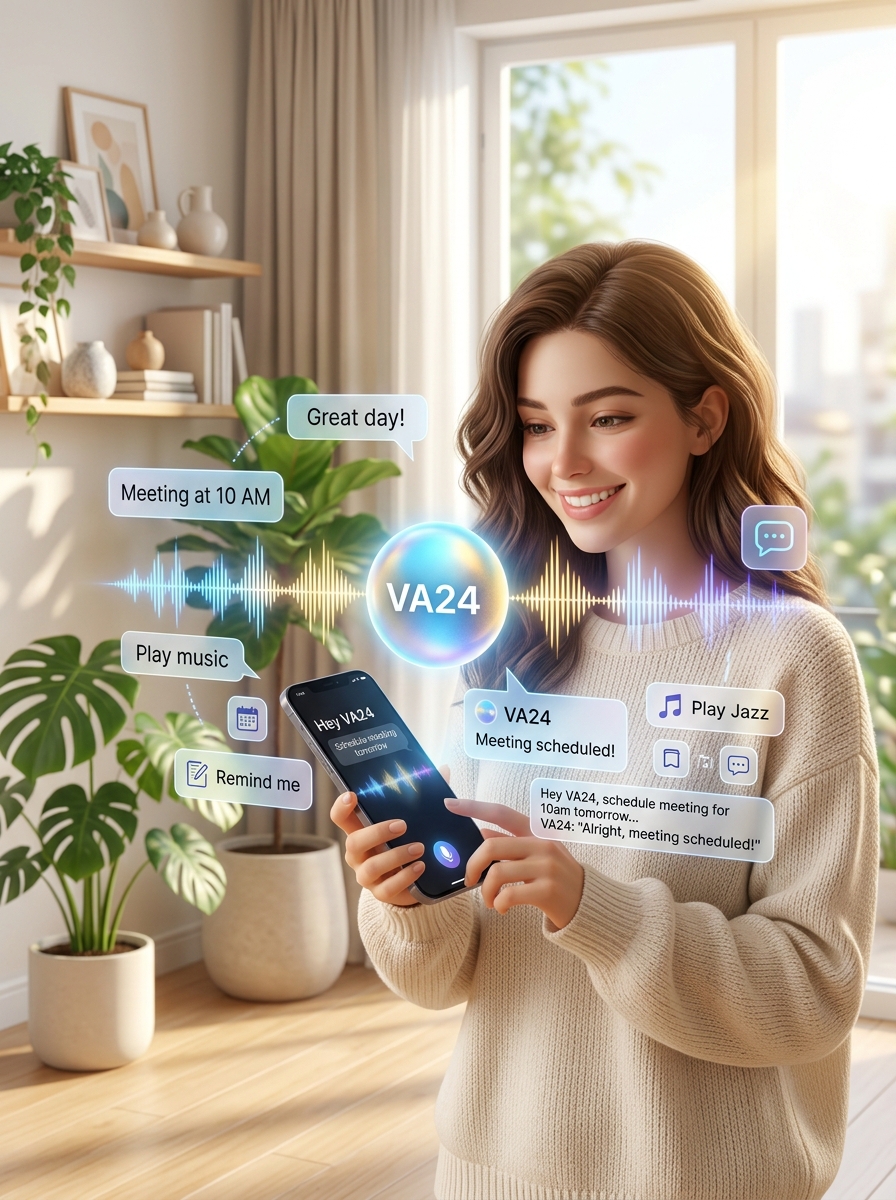 VA24 スマホで音声認識・サポートを受ける様子
